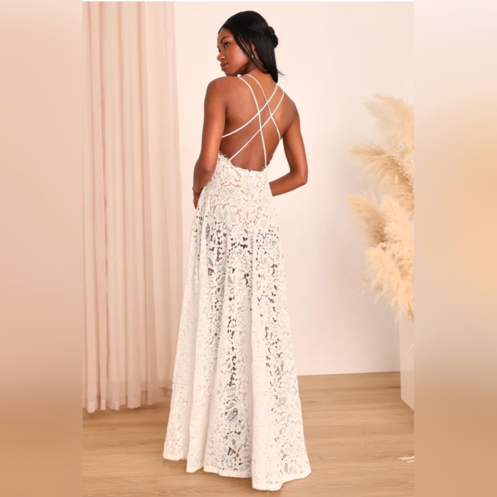 Lulus Love of Details White Lace Maxi Dress